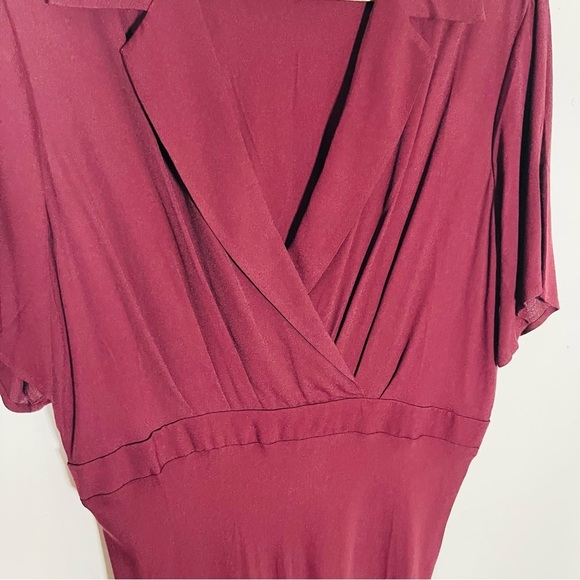 Reformation Danika Midi Dress Prune Red Size 1X - Picture 7 of 9